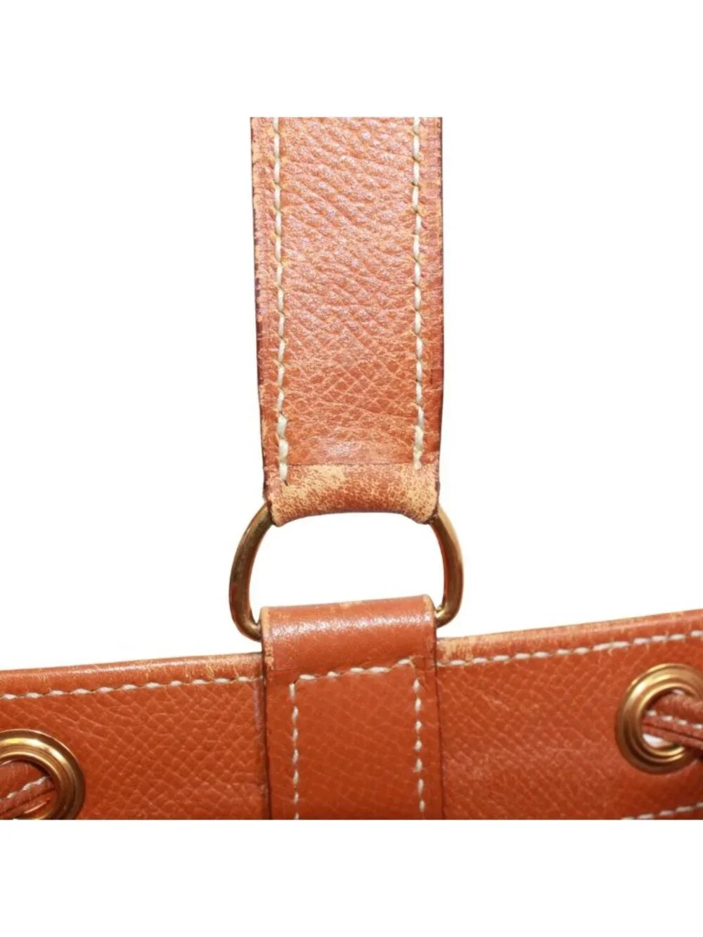 Hermes Standee Toile Ash Courchevel Leather Ivory Brown Shoulder Bag Gold